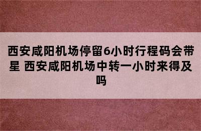 西安咸阳机场停留6小时行程码会带星 西安咸阳机场中转一小时来得及吗